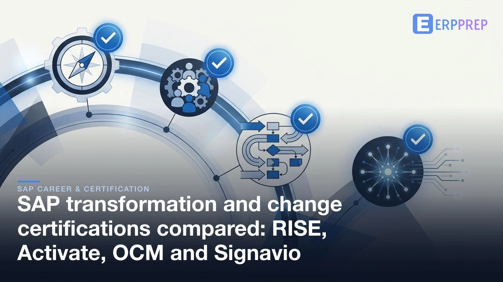 SAP transformation and change certifications compared: RISE, Activate, OCM and Signavio