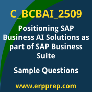 Get C_BCBAI_2509 Dumps Free, and SAP Positioning SAP Business AI Solutions as part of SAP Business Suite PDF Download for your Positioning SAP Business AI Solutions as part of SAP Business Suite Certification. Access C_BCBAI_2509 Free PDF Download to enhance your exam preparation.