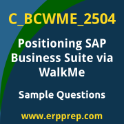 Get C_BCWME_2504 Dumps Free, and SAP Positioning SAP Business Suite via WalkMe PDF Download for your Positioning SAP Business Suite via WalkMe Certification. Access C_BCWME_2504 Free PDF Download to enhance your exam preparation.