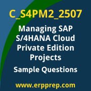 Get C_S4PM2_2507 Dumps Free, and SAP Managing SAP S/4HANA Cloud Private Edition Projects PDF Download for your Managing SAP S/4HANA Cloud Private Edition Projects Certification. Access C_S4PM2_2507 Free PDF Download to enhance your exam preparation.