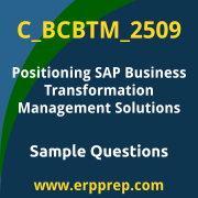 Get C_BCBTM_2509 Dumps Free, and SAP Positioning SAP Business Transformation Management Solutions PDF Download for your Positioning SAP Business Transformation Management Solutions Certification. Access C_BCBTM_2509 Free PDF Download to enhance your exam preparation.