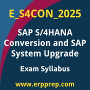Access the E_S4CON_2025 Syllabus, E_S4CON_2025 PDF Download, E_S4CON_2025 Dumps, SAP S/4HANA Conversion and SAP System Upgrade PDF Download, and benefit from SAP free certification voucher and certification discount code.