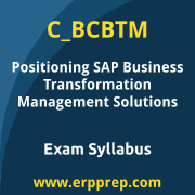SAP C_BCBTM certification syllabus and learning journey for the SAP Certified - Positioning SAP Business Transformation Management Solutions exam