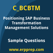 SAP C_BCBTM sample questions and scenario-based exam practice for the SAP Certified - Positioning SAP Business Transformation Management Solutions certification