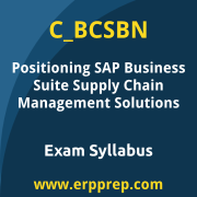 SAP C_BCSBN certification syllabus and learning journey for the SAP Certified - Positioning SAP Business Suite via SAP Supply Chain Management Solutions exam