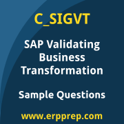SAP C_SIGVT sample questions and scenario-based exam practice for the SAP Certified - Validating Business Transformation certification